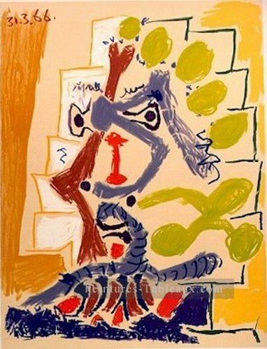 Visage 1966 cubiste Pablo Picasso Peintures à l'huile
